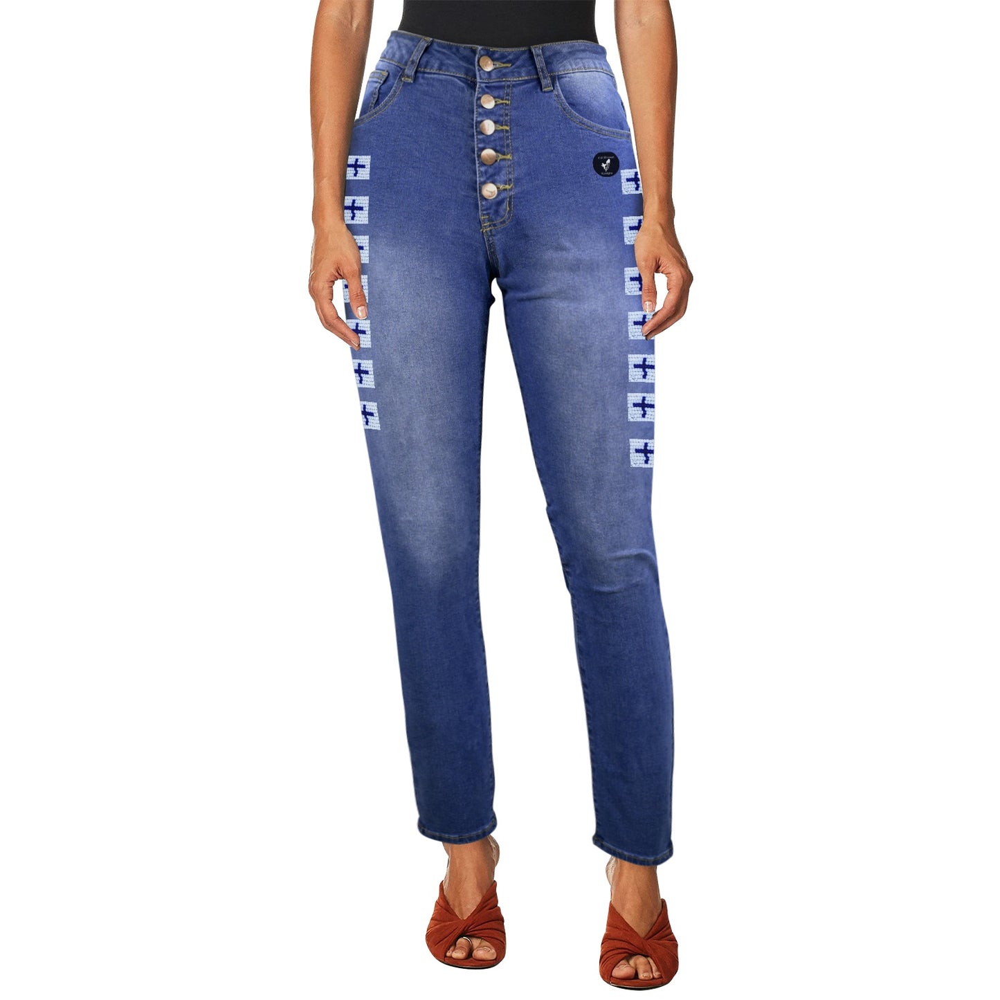 4 DIRECTIONS  Women's Jeans (Front Printing)(Made in Queens)