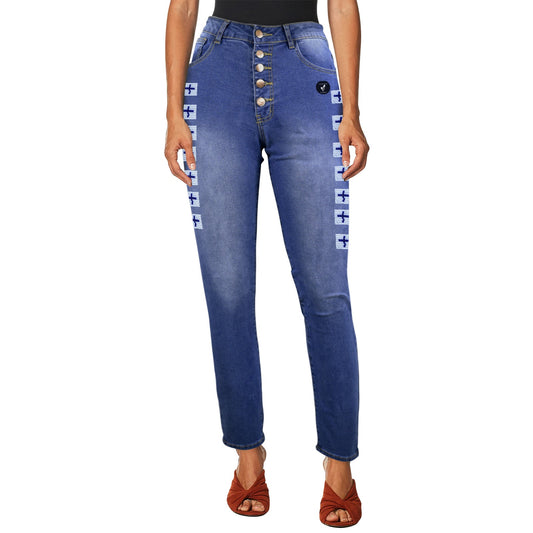 4 DIRECTIONS  Women's Jeans (Front Printing)(Made in Queens)