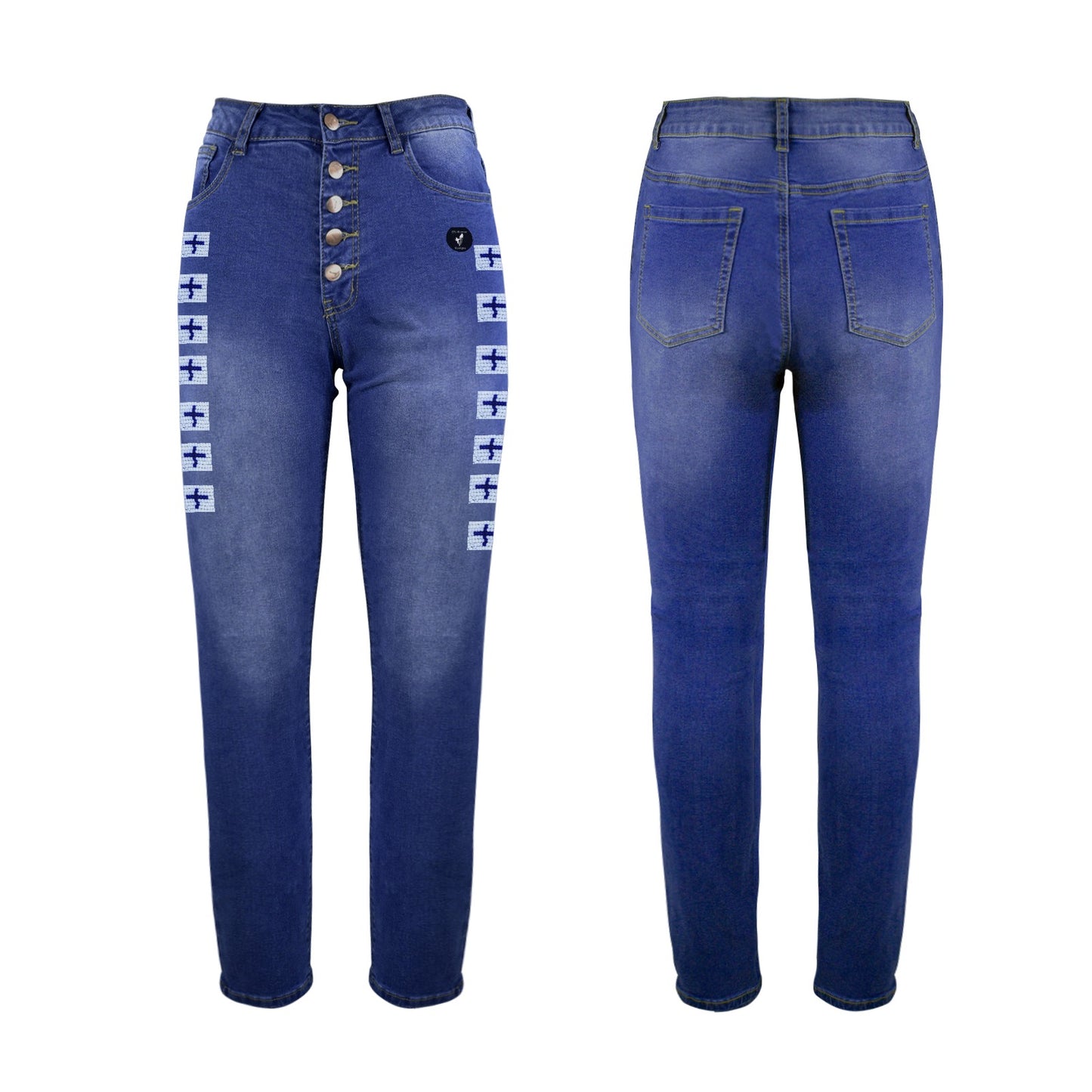 4 DIRECTIONS  Women's Jeans (Front Printing)(Made in Queens)
